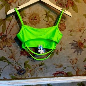 Neon Green Underboob Crop Top
